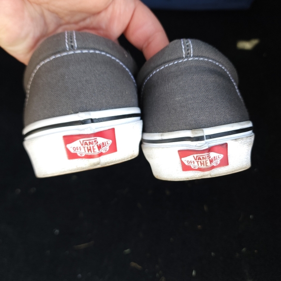 Vans Grey Classic Slip On Shoes - Picture 3 of 9